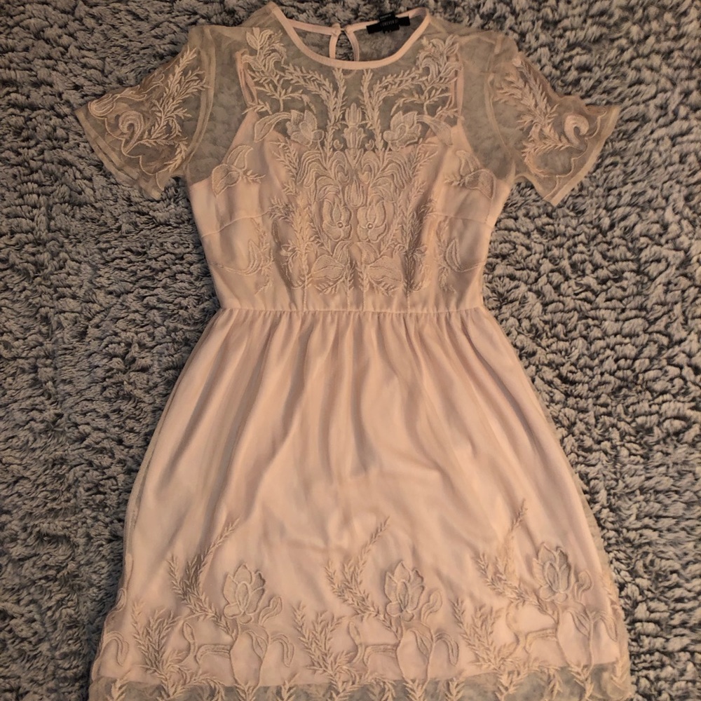 Light Pink Lace Overlay Dress